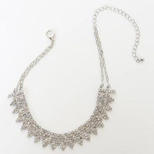 Luxe Silver Rhinestone Statement Choker Necklace